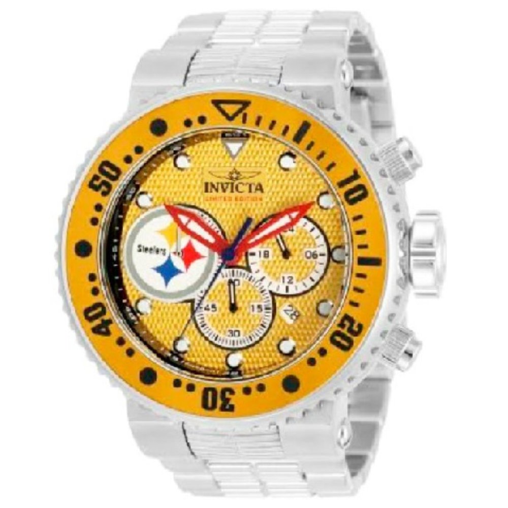 🏈🆕 INVICTA- NFL PITTSBURGH STEELERS CHRONGRAPH QUARTZ WATCH - MEN